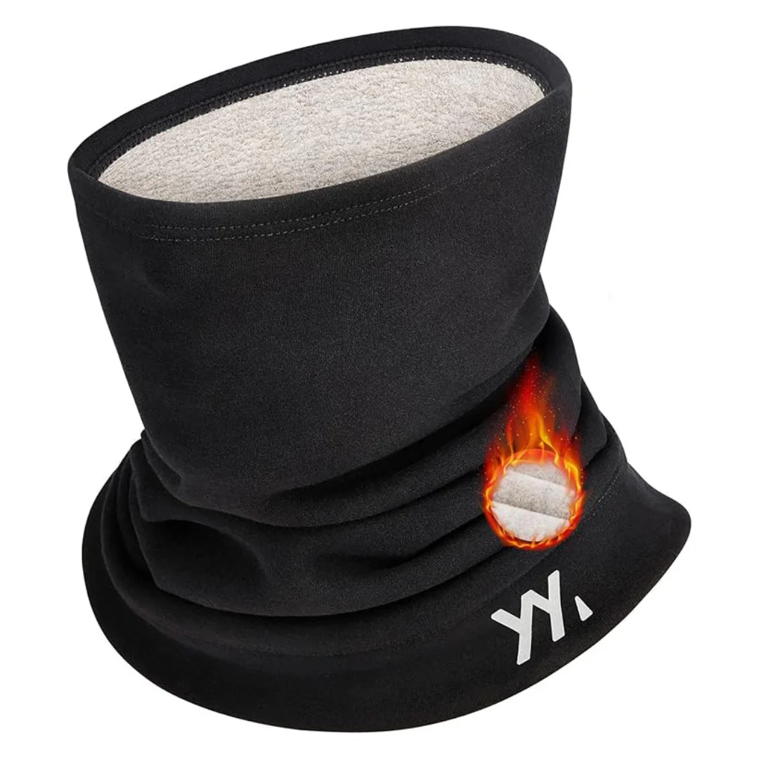 Windproof Winter Wool Neck Gaiter With Fleece Lining