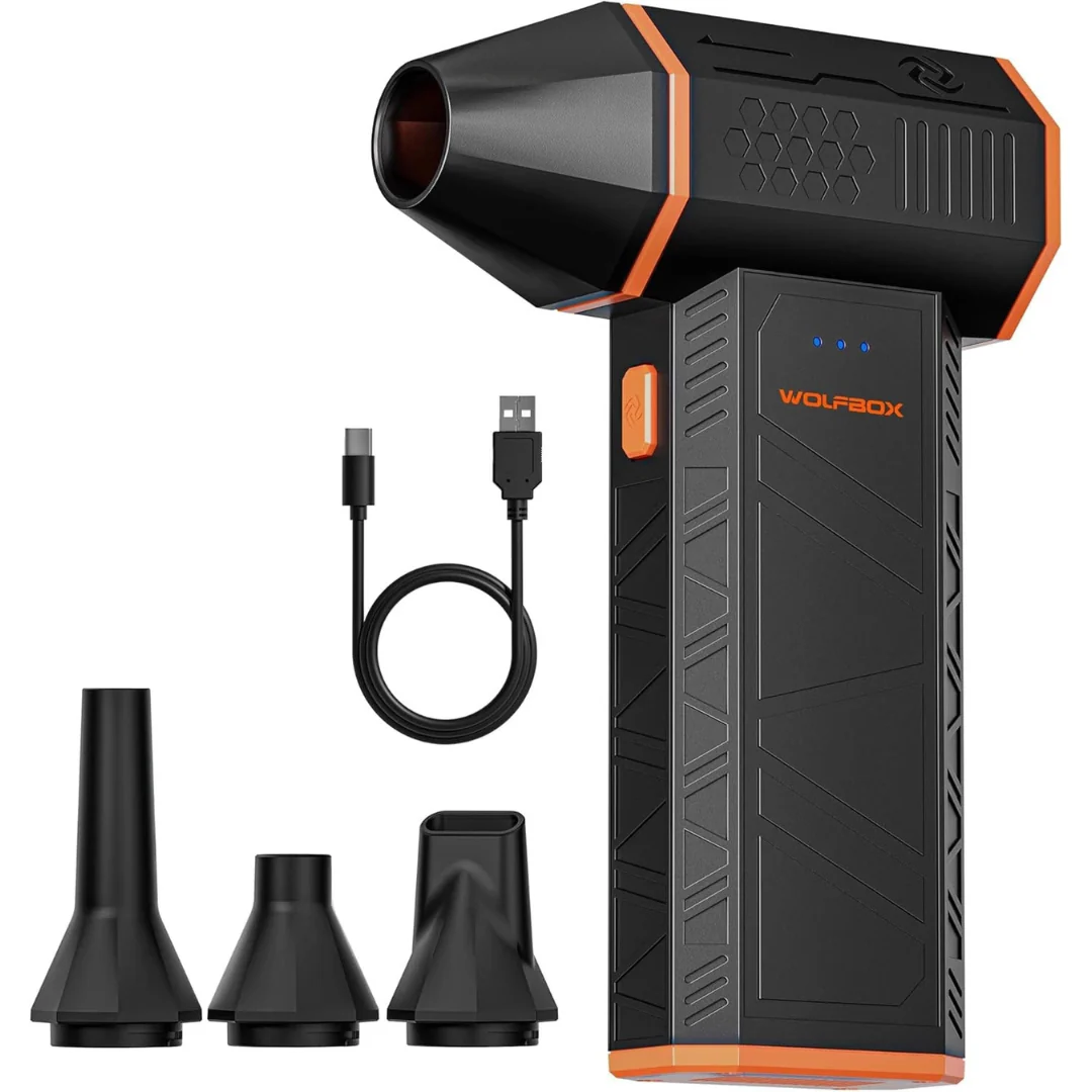Wolfbox MF50 3-Speed Rechargeable Cordless Electric Air Duster [Open Box]