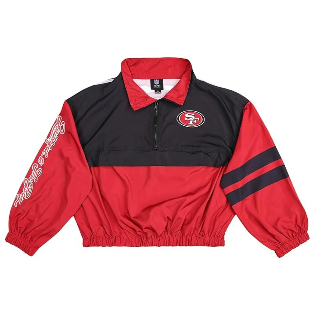 Womens Olivia Culpo X San Francisco 49ers Nfl Winning Play Windbreaker Jacket